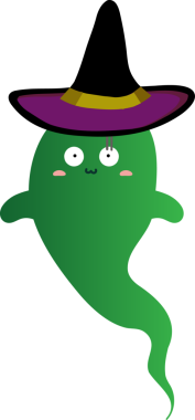 Şirin halloween cadı çizgi film karakteri