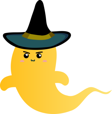 Tatlı çizgi film hayaleti. Vektör illüstrasyonu