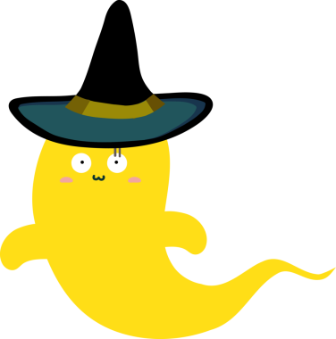 Sarı arkaplan vektörlü sevimli çizgi film karakteri.