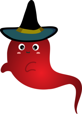 Mavi şapkalı ve bıyıklı kırmızı canavar. vektör illüstrasyonu