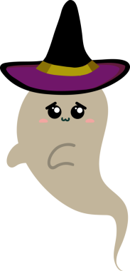 Tatlı çizgi film hayaleti. vektör cadılar bayramı illüstrasyonu