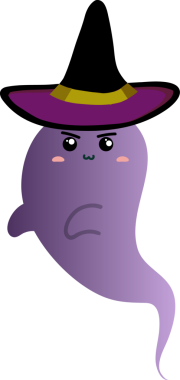 Tatlı bir hayaletin izole edilmiş karikatürü.