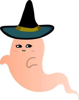 Tatlı çizgi film hayaleti. Vektör illüstrasyonu