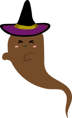 Çizgi film karalaması sevimli kahverengi hayalet