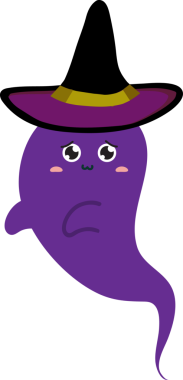 Mor şapkalı cadılar bayramı cadısı, vektör illüstrasyonu