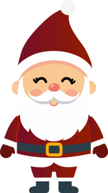 Noel Baba şapkalı şirin bir çizgi film karakteri. vektör illüstrasyonu