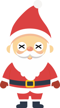 İzole edilmiş Noel Baba çizgi filmi