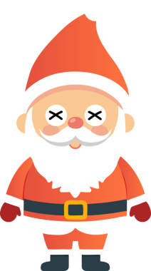 Sevimli Noel Baba çizgi filmi, mutlu Noeller.