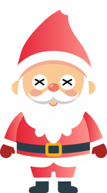 Sevimli Noel Baba çizgi filmi, mutlu Noeller.