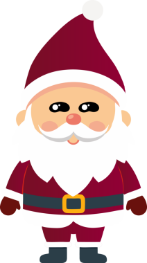 Beyaz arka planda izole edilmiş mutlu noel baba