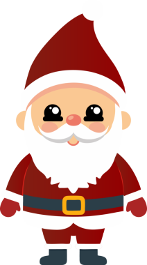 Sevimli Noel Baba çizgi filmi, mutlu Noeller.