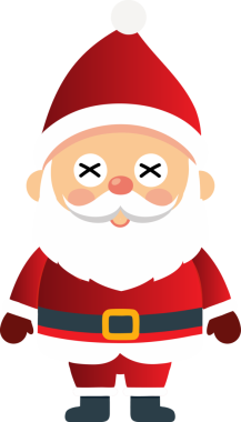 Sevimli Noel Baba çizgi filmi, mutlu Noeller.