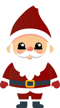 Sevimli Noel Baba çizgi filmi, mutlu Noeller.