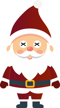 Sakallı ve noel şapkalı Noel Baba