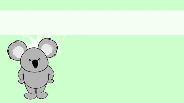 Piedi Chibi Koala Bambino Cartone Animato Sfondo Illustrazione Formato Vettoriale — Vettoriale Stock