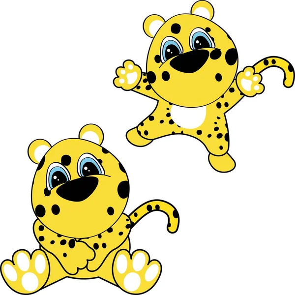 Cartoon Baby Leopard Vektorformat — Stockvektor