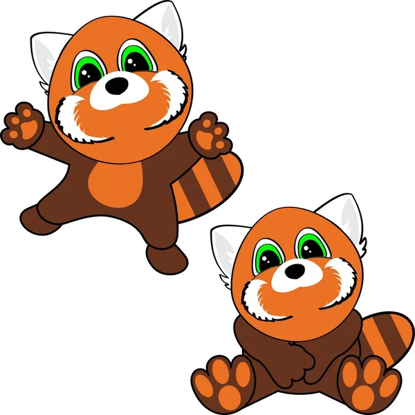 Tecknad Baby Röd Panda Vektorformat — Stock vektor