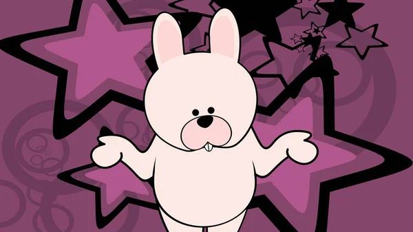 Standig Bunny Chibi Kid Character Cartoon Background Illustration Vector Format —  Vetores de Stock
