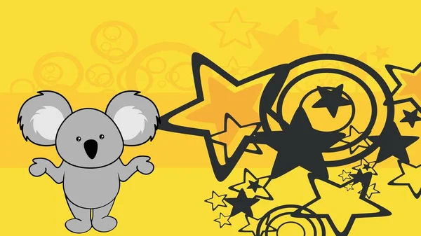 Standig Koala Chibi Kid Character Cartoon Background Illustration Vector Format — Vector de stock