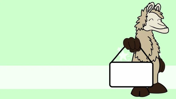 Singboard Lama Personaggio Cartone Animato Sfondo Illustrazione Formato Vettoriale — Vettoriale Stock