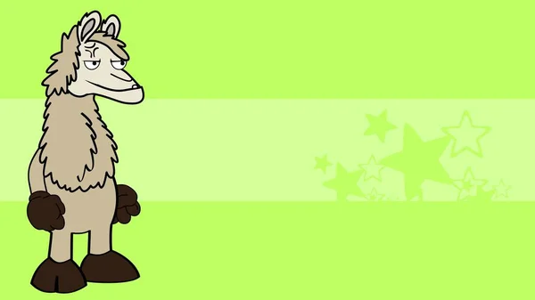 Karakter Llama Marah Gambar Latar Belakang Kartun Dalam Format Vektor - Stok Vektor