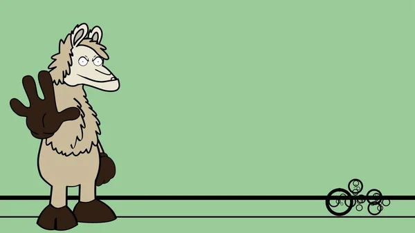 Stop Llama Character Cartoon Background Illustration Vector Format — Stock Vector