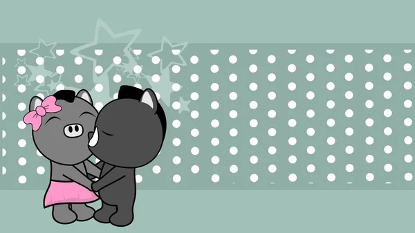 爱亲吻野猪夫妇情人节背景在矢量格式 — 图库矢量图片