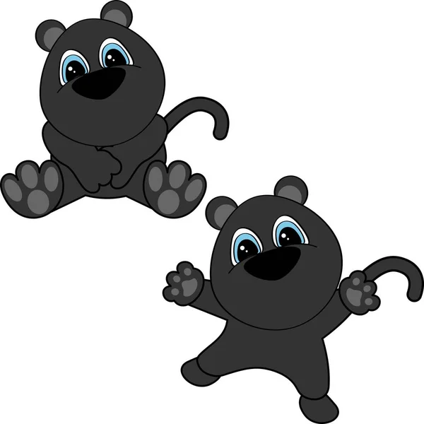 Chibi Baby Panther Cartoon Pack Vector Format — стоковый вектор