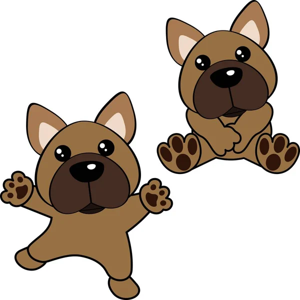 Chibi Bebé Perro Personaje Paquete Dibujos Animados Formato Vectorial — Vector de stock