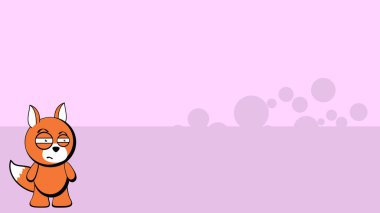 Huysuz tilki kawaii karikatür ilan panosu arkaplan illüstrasyonu vektör biçiminde