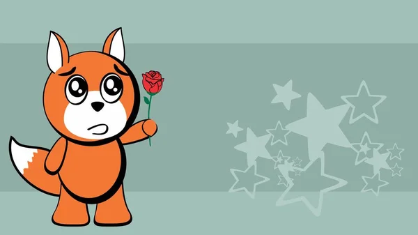 Love Fox Kawaii Мультфильм Рекламный Щит Фоновая Иллюстрация Векторном Формате — стоковый вектор