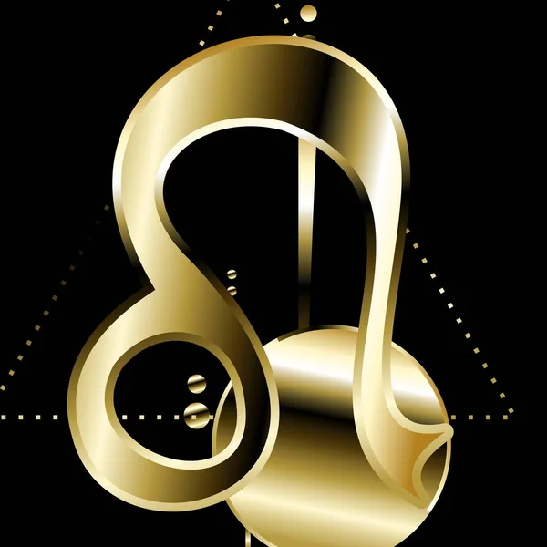 Leo Zodiac Symbol Glänzende Luxus Goldene Aufkleber Illustration Vektorformat — Stockvektor
