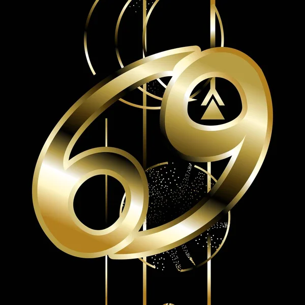 Καρκίνος Zodiac Σύμβολο Λαμπερό Χρυσό Αυτοκόλλητο Απεικόνιση Μορφή Διάνυσμα — Διανυσματικό Αρχείο