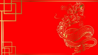 Asya Çin ejderhası lüks altın illüstrasyon arka plan posta vektör formatında