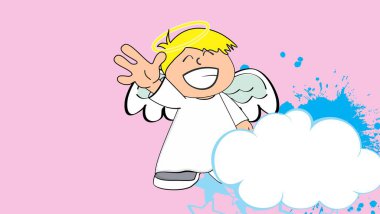 vektör biçiminde melek çocuk çizgi film ifadesi arkaplanı