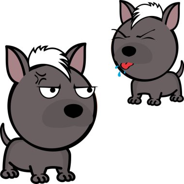 komik küçük baş xoloitzcuintle ifadeleri vektör biçiminde paket koleksiyonu