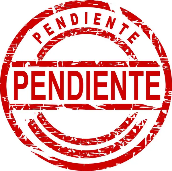 Vektör sanatında pandiente kırmızı pul ispanyolca metin etiketini düzenlemek çok kolay