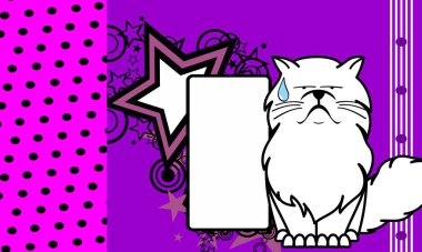 vektör sanatında komik beyaz kedi çizgi filmi kopyalama arkaplanı