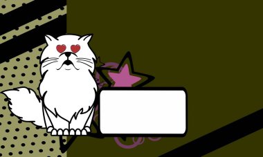 vektör sanatında komik beyaz kedi çizgi filmi kopyalama arkaplanı