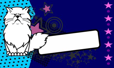 vektör sanatında komik beyaz kedi çizgi filmi kopyalama arkaplanı