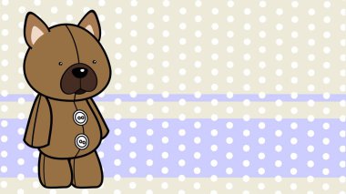 Pelüş oyuncak hayvan karakteri karikatür hediye kartı arka planı vektör sanatında