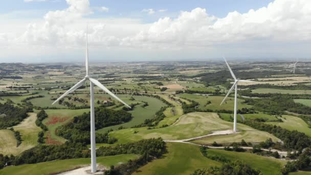 Windkraftanlage Zur Erzeugung Grüner Erneuerbarer Energie Der Landschaft Spaniens — Stockvideo