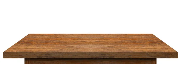 Pusty Drewniany Blat Lub Drewniana Półka Izolowane Białym Tle Obiekt — Zdjęcie stockowe