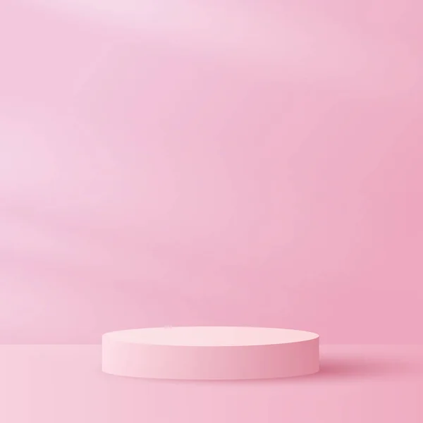 Podium Platform Show Product Natural Light Pink Background Paper Cut — Wektor stockowy