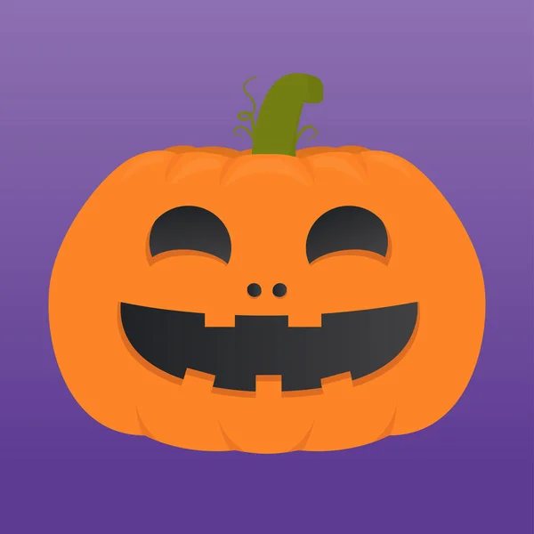Calabaza Halloween Sobre Fondo Púrpura Ilustración Vectorial — Vector de stock