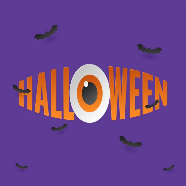 Banner Happy Halloween Auf Violettem Hintergrund Vektorillustration — Stockvektor