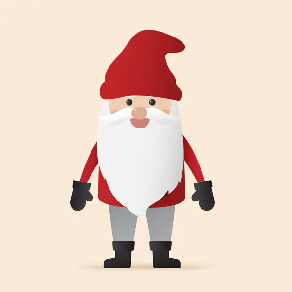 Cute Santa Claus Beige Background Christmas Season Happy New Year — Stock Vector