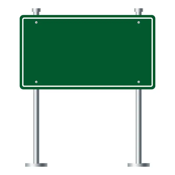 Panneaux Routiers Verts Vides Sur Fond Blanc Vecteur Illustration — Image vectorielle