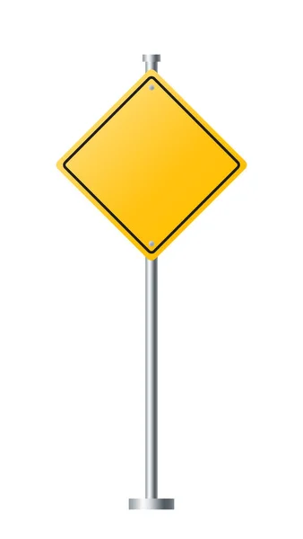 Empty Yellow Road Traffic Signs White Background Illustration Vector — Stock Vector