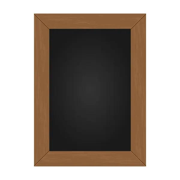 Καφέ Ξύλινο Πλαίσιο Κάθετο Μαυροπίνακα Λευκό Φόντο Εικονογράφηση Διανύσματος — Διανυσματικό Αρχείο